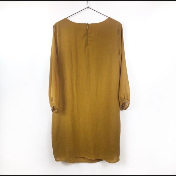 H&M Mustard/Gold Yellow Front Pleat Shift Dress - Picture 2 of 2